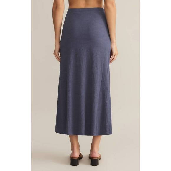 NEW Z SUPPLY delavine textured midi skirt in worn blue - Picture 3 of 3